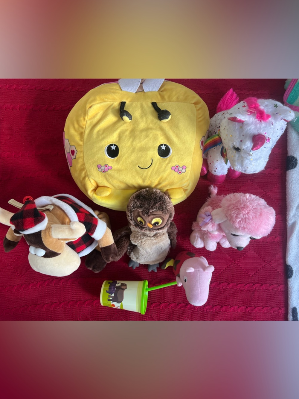 Kids - Soft toys and Yellow Cute Bee Plush Pillow - Smiley Face